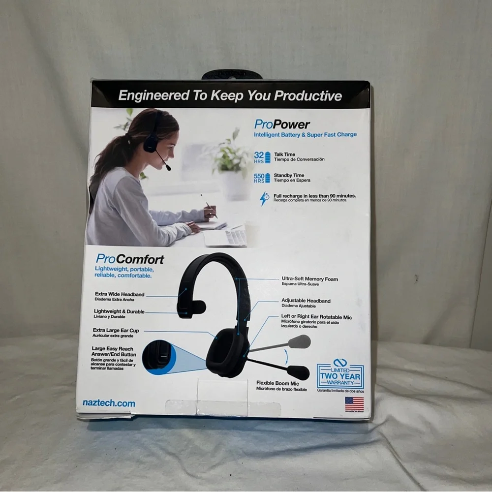 Naztech NXT-700Pro Noise Cancelling Wireless Headset - [Black]